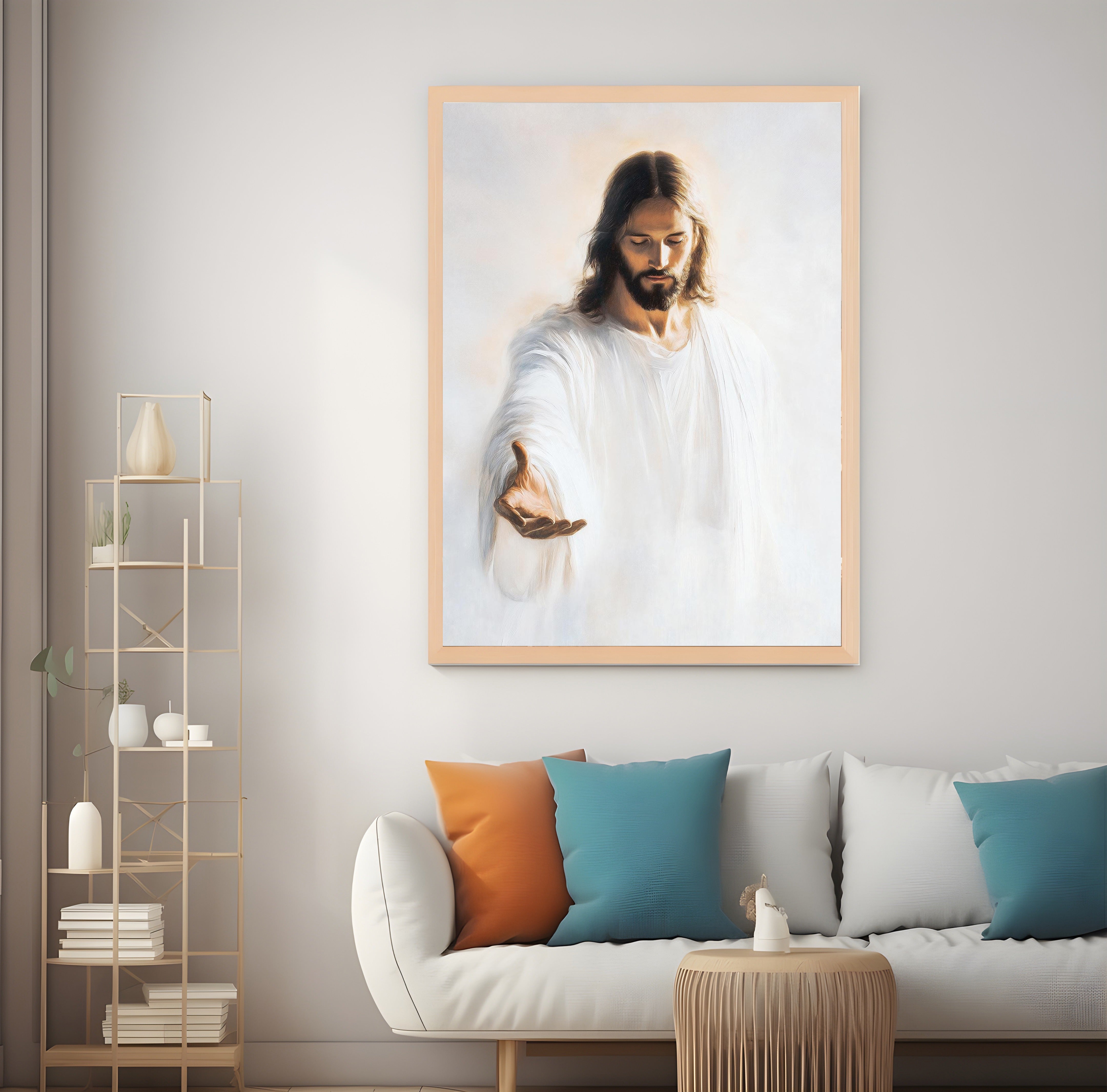 Come Follow Me Jesus Poster, Christian Wall Art, Catholic Religious Decor, Bible Art Print, Christ LDS Portrait, Printable Jesus Artwork